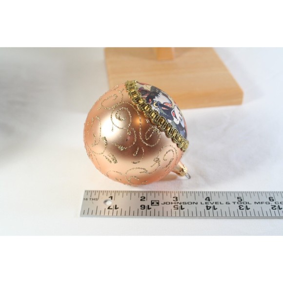 Silk Print Disney Bulb Ornament Vintage Mickey and Minnie Glass Kurt Adler - Picture 6 of 11